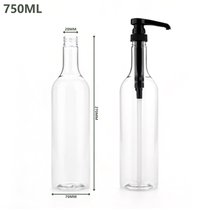 Botella de Plástico PET de Grado Alimenticio de 750 ml, Transparente, Vacía, para Jarabe de Café, con Bomba Dosificadora, para Tiendas de Té con Leche, Venta al Por Mayor, OEM - Product Image 2