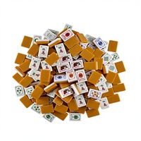 Mahjong américain de luxe moderne, 160 pièces, 36 mm, tuiles en acrylique gravées à 4 couches avec tapis vert sauge et doré, en stock, jeu pour 4 joueurs