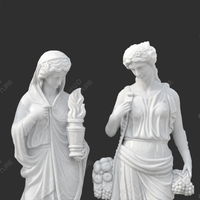 Décoratif de jardin sculpté à la main Déesse grecque antique Sculpture de dame en pierre Statues en marbre blanc des quatre saisons