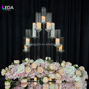 LEDA <b>Crystal</b> Candelabra Straight Glass Candle Holders for Wedding Home Decoration Durable High Quality - Product Image 3