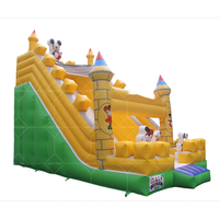 Château gonflable gonflable de qualité commerciale avec toboggan tropical impressionnant pour le plaisir de jouer et le divertissement de la maison de rebond