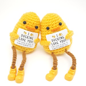 Tích cực Vịt Dễ Thương Crochet vịt với cảm hứng thẻ Túi ôm Vịt tích cực dệt kim búp bê - Product Image 1