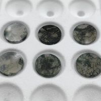 Disque d'agate aquatique vert foncé en gros pour fabricants, accessoire de bijouterie DIY, pierre brute mince à double face, autres créations en cristal
