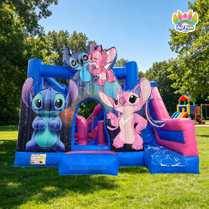 Château gonflable commercial avec grande toboggan pour enfants, idéal pour les fêtes d'<span class=keywords><strong>anniversaire</strong></span> en plein air - Product Image 1
