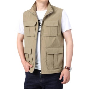 Military Green Multi-pocket Work Vest Thin Polyester Unisex Fishing Photography Vest For Outdoor Use - Product Image 3