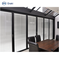 Système de cloisons de bureau modernes en aluminium à double vitrage Graki, insonorisation 45 dB, durable, écologique, 83 mm, école, supermarché