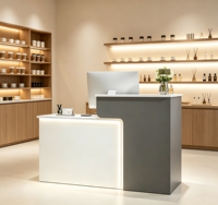 Comptoir de caisse moderne de luxe pour petite clinique, comptoir de réception de salon de beauté, comptoir de caisse de boutique de haute qualité