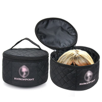 Étui de rangement pour perruque portable léger et imperméable en polyester de haute qualité avec fermeture éclair et logo personnalisé