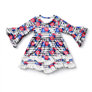 Milk Silk <b>Girls</b> <b>Dress</b> <b>Long</b> Bell Sleeve Lace Ruffle Hem Twirl <b>Dress</b> Cute Animal Floral Castle Print Casual Party <b>Dress</b> for <b>Girls</b> - Product Image 2