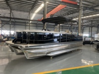 Bateau ponton en aluminium de 25 pieds, bateau de pêche, de loisirs et de croisière, moteur hors-bord 150-200 CV, 30-35 nœuds, télécommande