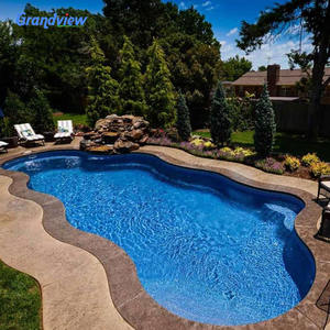 कस्टम छत बड़ा बड़ा आकार 8 मीटर 10 मीटर जकुज़ी स्पा फाइबरग्लास स्विमिंग पूल शेल फाइबरग्लास इनराउंड पूल स्विमिंग आउटडोर - Product Image 3