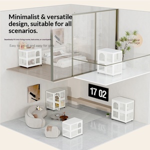 Pet <strong>Cages</strong> Houses <strong>Indoor</strong> Furniture Cat Villa <strong>Cage</strong> Stackable Luxury Plastic <strong>Dog</strong> <strong>Cage</strong> with Wheels - Product Image 3