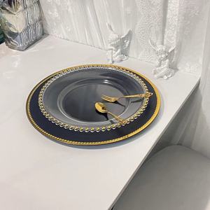 Plateau de service de banquet de mariage haut de gamme texturé super brillant, plateau à fruits irrégulier tendance <span class=keywords><strong>2022</strong></span> G38 - Perle plaquée or super scintillante - Product Image 2