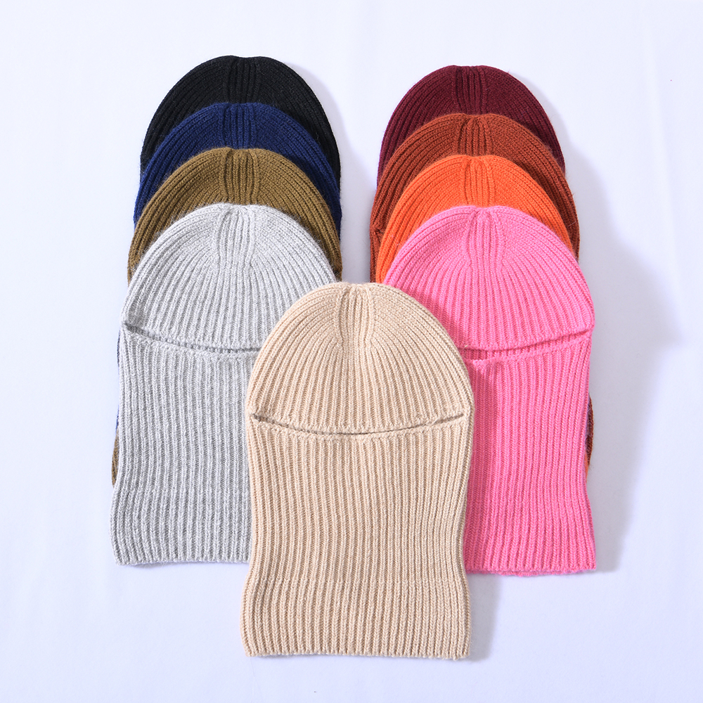 Оптовая продажа с фабрики, модные зимние лыжные маски на все лицо унисекс с одним отверстием, вязаная Балаклава на заказ