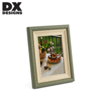 DX DESIGNS Cadre photo en bois et cuir PU vert 4x6 5x7 8x10, double couche, pour bureau, chambre, salon, salle à manger, décoration de maison de style farmhouse