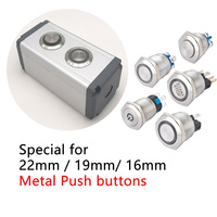 Boîtier de bouton-poussoir étanche en métal IP65 à un trou de 22 mm, le plus vendu