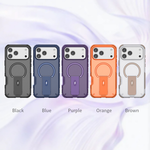 Custodia Magnetica Antiurto per Telefono con Cavalletto Integrato, <span class=keywords><strong>Cover</strong></span> Protettiva Trasparente con Impugnatura Antiscivolo per <span class=keywords><strong>Smartphone</strong></span> - Product Image 2