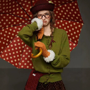 Cardigan en tricot pour femme, début de printemps, avec bords à volants, haut décontracté et confortable haut de gamme - Product Image 1