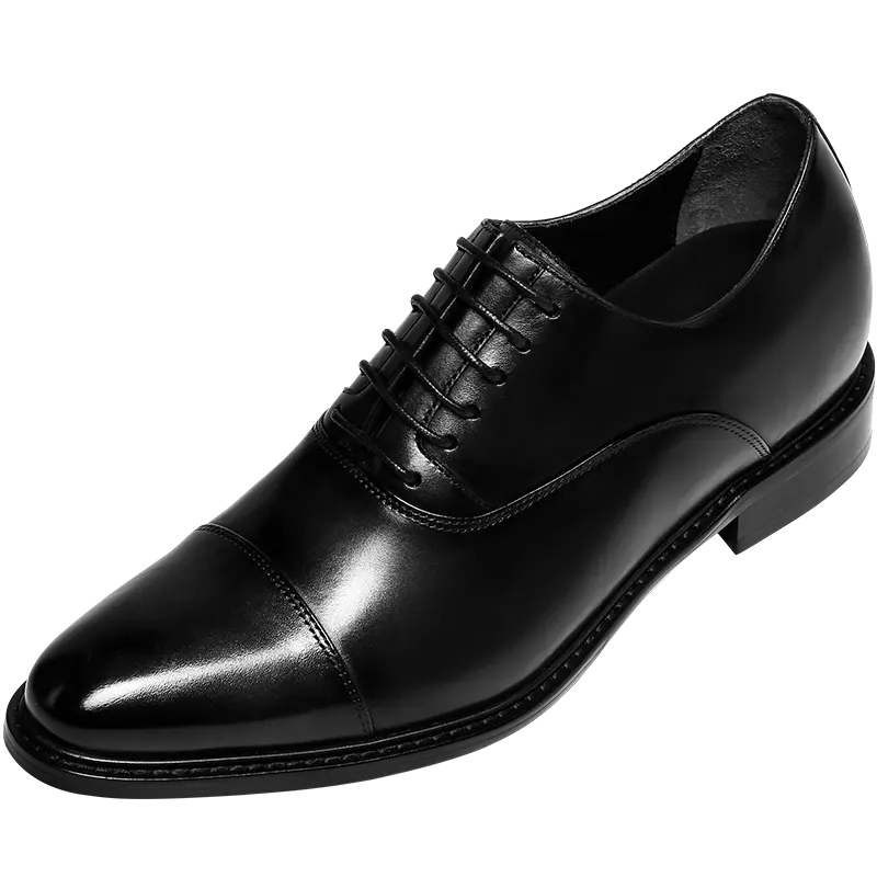 Custom Handmade polished man business formal shoes patent leather derby leather invisible elevator shoes men