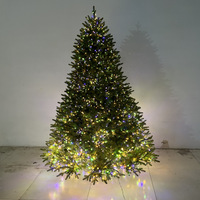 Sapin de Noël LED à économie d'énergie, 7 pieds, pré-éclairé blanc chaud, fonction minuterie, montage rapide, sapin de Noël artificiel avec base en métal