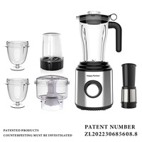 Mixeur de fruits Happy Partner 2L avec pot en PC, pour smoothies, beurre de cacahuète, sauce tomate et moteur en cuivre pur