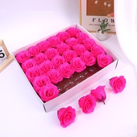 Aierflorist 30 pièces par boîte Têtes de roses en cristal brillant, roses bleues simulées, roses poudrées or pour la fête des mères