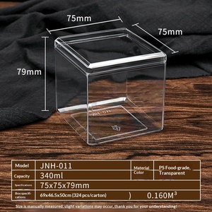 Boîte de rangement en plastique PS transparente, longue et rectangulaire, rigide, empilable, avec couvercle, pour biscuits, en-cas, confiseries, emballage cadeau, qualité alimentaire - Product Image 6