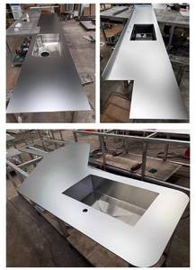 Entegre soba lavabo ile Modern 304 paslanmaz çelik mutfak ada MDF tezgah çizilmeye ve leke dayanıklı mutfak dolapları - Product Image 6