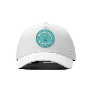 OEM Custom Mesh Perforated <b>Hat</b> Logo 5 Panel Slightly Curved Brim Snapback <b>Waterproof</b> Rubber Patch <b>Golf</b> Cap - Product Image 2