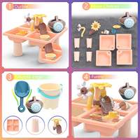 Table de jeu d'activités de plein air d'été pour les tout-petits, les enfants, les jouets de plage et de sable, table de sable en plastique avec des moules à sable