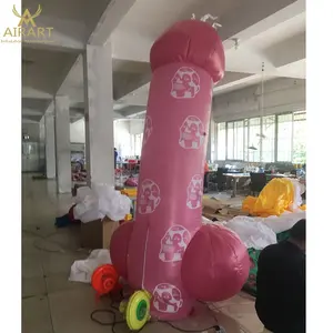 Pink outdoor medical research activity adorns inflatable vagina event inflatable penis