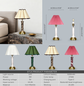 2700K thiết kế độc quyền có thể sạc lại bằng đá cẩm thạch đèn bàn USB cảm ứng chuyển đổi tùy chỉnh thực hiện Chụp đèn phòng khách nhà hàng bảng ánh sáng - Product Image 6