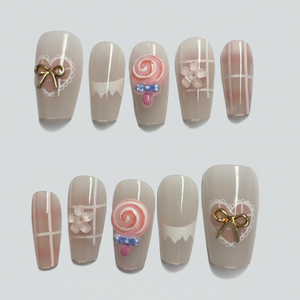 เล็บปลอมสีชมพูแบบกดติด สำหรับทำเล็บแบบเร่งด่วนและชั่วคราว - Product Image 2