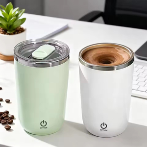 แก้วผสมอัตโนมัติอัจฉริยะ สแตนเลส ขนาด 350 มล. สกรีนโลโก้ได้ แก้วกาแฟนมแบบแม่เหล็กคนเองได้ - Product Image 4