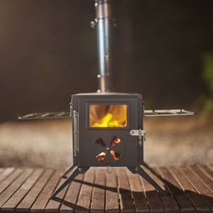 Poêle de <span class=keywords><strong>camping</strong></span> portable pliable en acier inoxydable, sans fumée, coupe-vent, simple, manuel, pour chauffage à bois, pour tente extérieure - Product Image 4