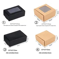 Boîte en papier kraft pour avion, boîte pliable avec fenêtre découpée, emballage personnalisé pour savon artisanal, gâteau, biscuits, cadeau