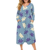 Robes décontractées pour femmes à fleurs Naupaka, style hawaïen, sur mesure, imprimées sur demande, col en V, boutonnées, confortables et respirantes