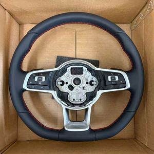 Volante de cuero en oferta para Volkswagen Golf R MK5 MK6 MK7 MK8 MK8.5 Jetta Passat B8 <span class=keywords><strong>Polo</strong></span> Tiguan <span class=keywords><strong>GTI</strong></span> - Product Image 6