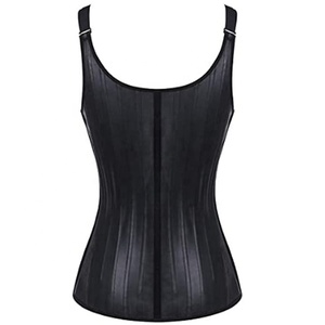 Dongqian 25 Steel Boned Waist Support Trainer Fitness Women <strong>Vest</strong> Leather 100% Latex Trimmer <strong>Sweat</strong> <strong>Vest</strong> - Product Image 2