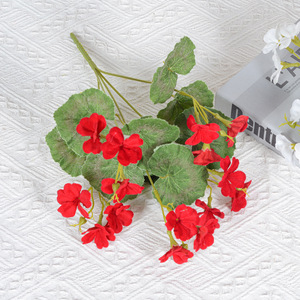 Bouquet de bégonias artificiels en soie, résistant aux UV, pour décoration de mariage et de maison - Product Image 3