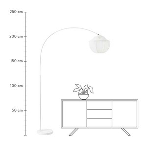 Lampadaire géométrique blanc minimaliste avec source de lumière LED et commande par interrupteur pour salon, coin canapé, bureau, villa, salle d'exposition - Product Image 4