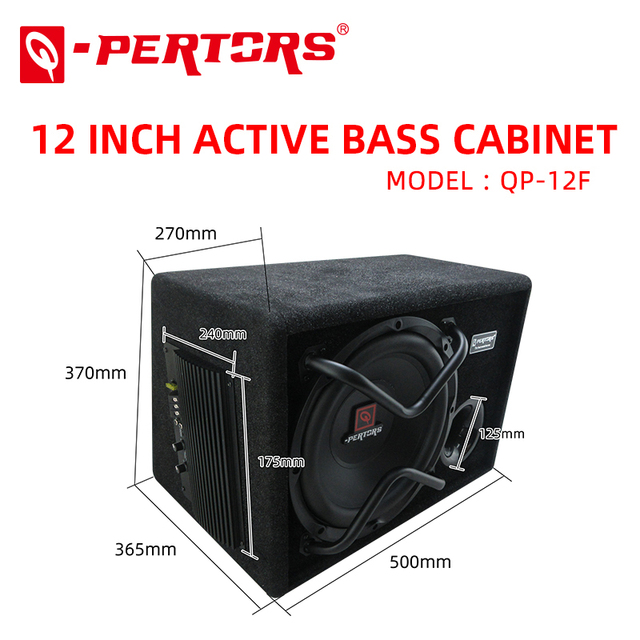 Q-PERTORS  ,  QP-12F Active Speaker Cabinet, Car Audio  Subwoofer ,  650WATTS