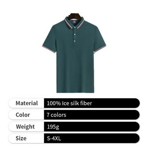 Nouveau style 2026 – Polo d'affaires tendance à manches courtes en polyester et soie glacée - Product Image 6