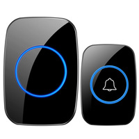 Sonnette de porte audio sans fil intelligente pour la maison, 38 mélodies, interphone vidéo étanche IP44, nouveau design noir et blanc, en promotion
