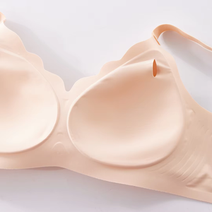 Ropa Interior Femenina Estilo Europeo Americano, Sujetador Push-Up Sin Costuras Transpirable, Copa 3/4 Sin Varillas, Talla Grande, Color Sólido, Invierno, Adultos - Product Image 3