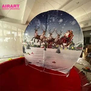 Cabine inflável gigante da foto do globo da neve para decoração de natal adereços