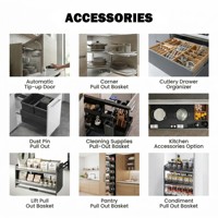 Gabinete de Cocina Personalizado de Alta Calidad HG, Gabinete Alto de Almacenamiento con Estantes, Gabinete de Esquina con Sistema de Organización Extraíble