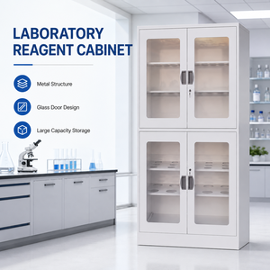 Armoire de rangement haute en métal pour réactifs chimiques de laboratoire, flacons de médicaments et ustensiles - Product Image 2