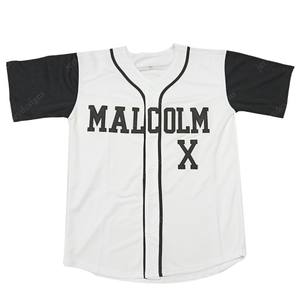 Camiseta de béisbol <span class=keywords><strong>Malcolm</strong></span> X blanca con mangas negras para hombre al por mayor, jersey de béisbol de color blanco, de color negro, de color blanco, para hombre, de color negro - Product Image 2