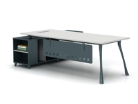 Bureau de direction de luxe moderne, table de travail exécutive, mobilier de bureau à domicile, grand bureau de patron, table de bureau avec structure métallique